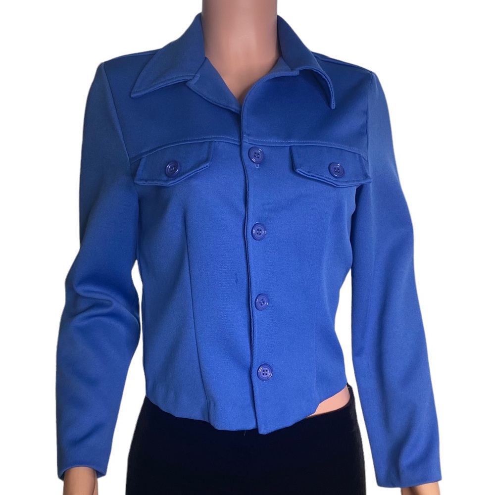 Born in America Vintage Button Up Beautiful Blue Jacket/Dress Top Size Medium